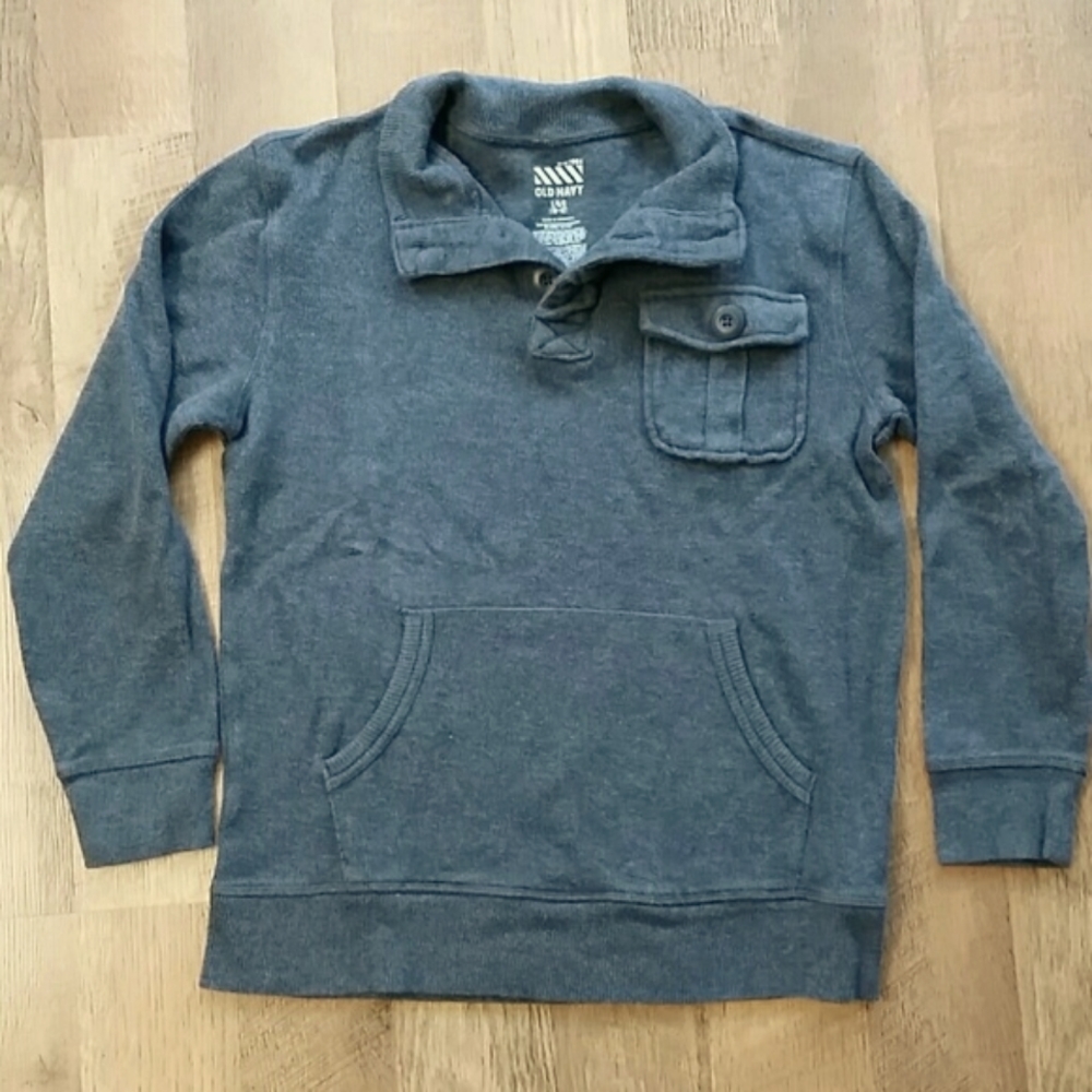 Old Navy‎ Boys Grey Pullover Ribbed Top Size 10-12